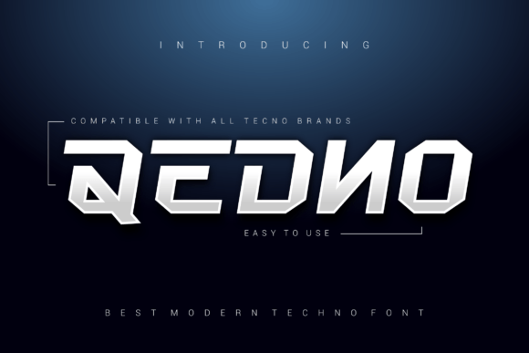 Qedno: A Bold Display Font for Digital Brand Identity