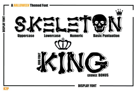 Skeleton King Display Font for Spooky-Cute Craft Projects
